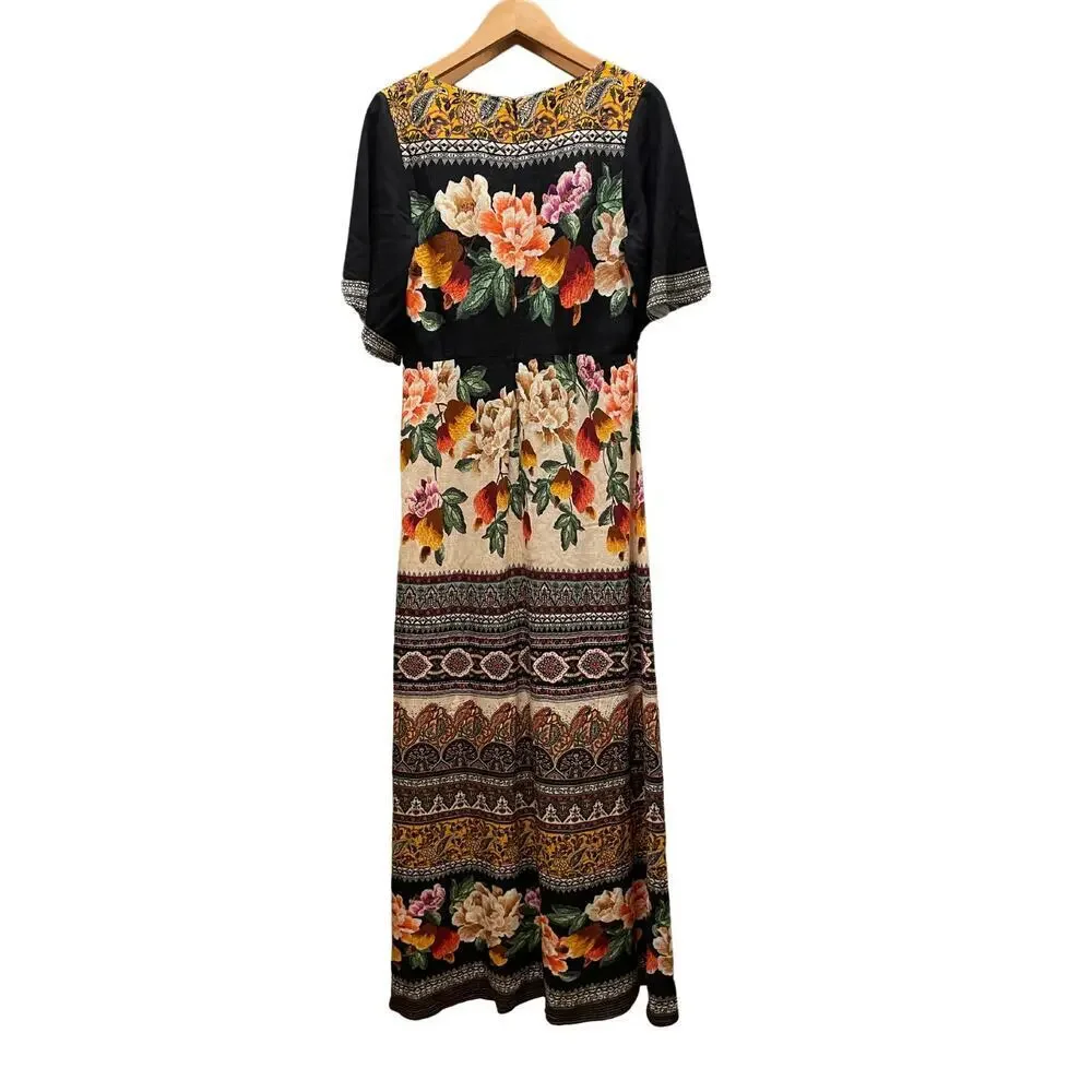 Farm Rio Esmeralda Floral Maxi Dress | Cottagecore, Boho Peasant S Sold Out Rare - Picture 7 of 8
